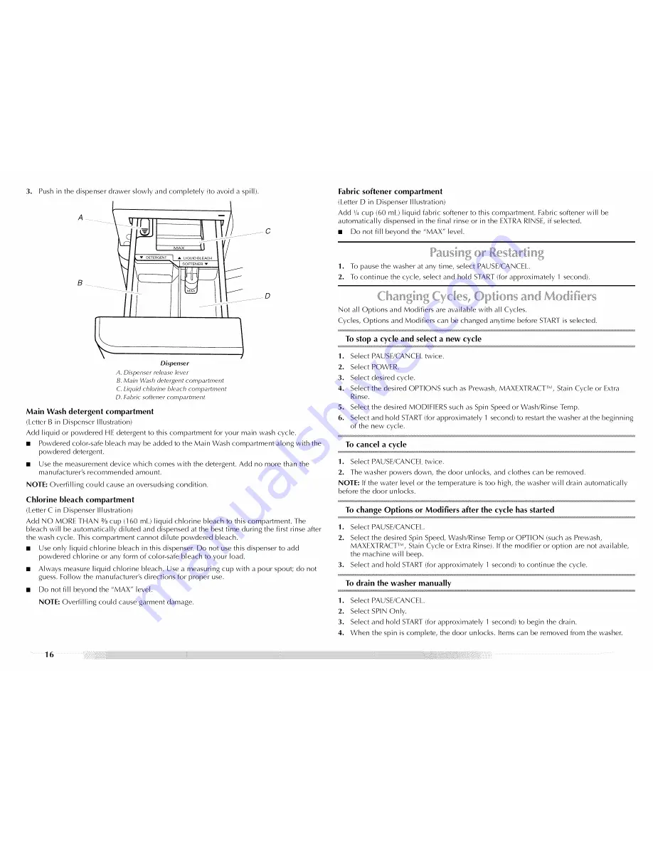 Maytag MHWZ600TE - Epic Z Front Load Washer Скачать руководство пользователя страница 16