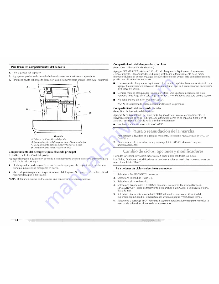 Maytag MHWZ600TE - Epic Z Front Load Washer Use And Care Manual Download Page 44