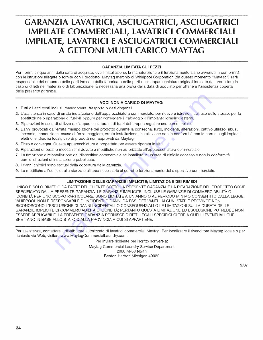 Maytag MLE24PD Installation Instructions Manual Download Page 34