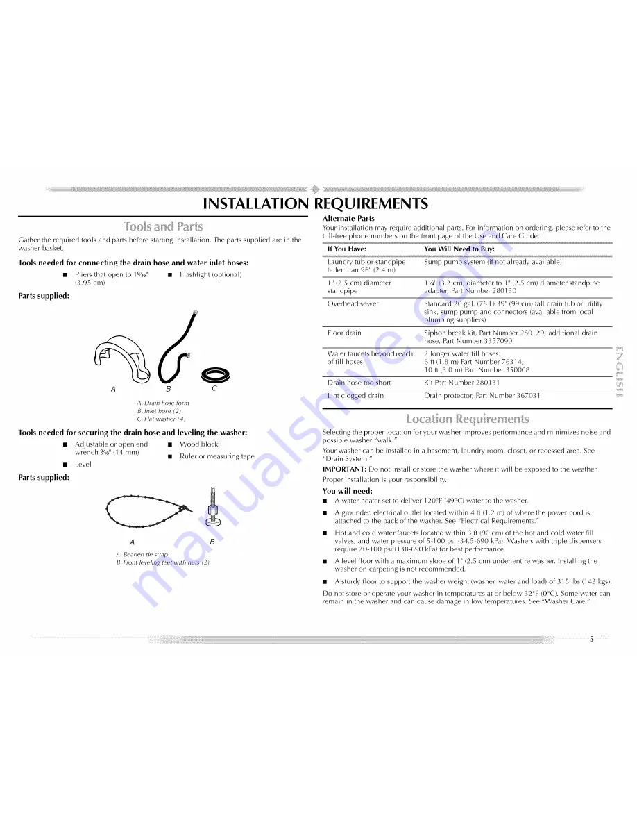 Maytag MTW5600TQ - Centennial Washer Use And Care Manual Download Page 5