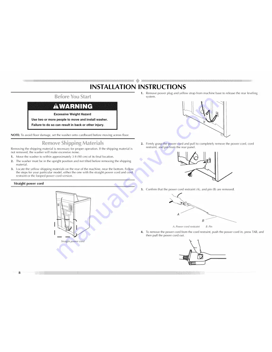 Maytag MTW5600TQ - Centennial Washer Use And Care Manual Download Page 8