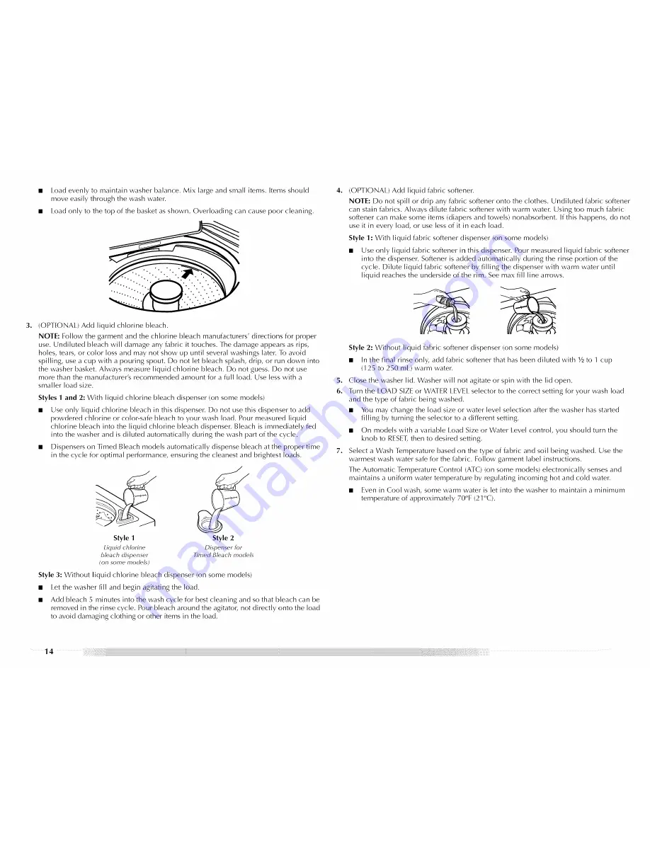 Maytag MTW5600TQ - Centennial Washer Скачать руководство пользователя страница 14