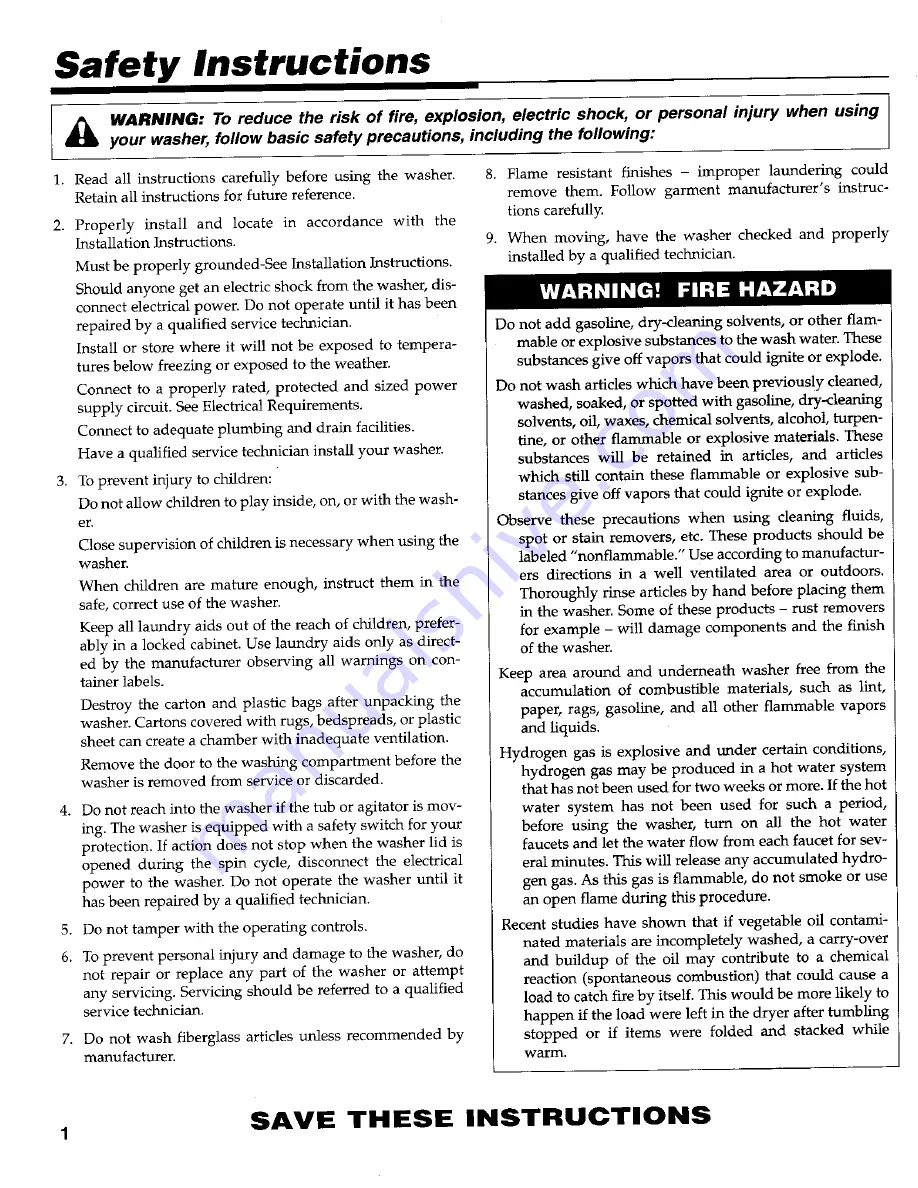 Maytag Performa PAV1000 User Manual Download Page 2