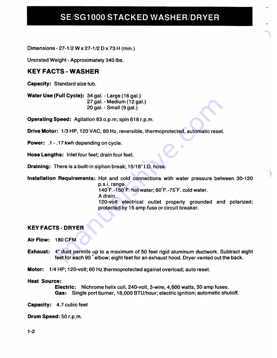 Maytag SE1000 Service Manual Download Page 6