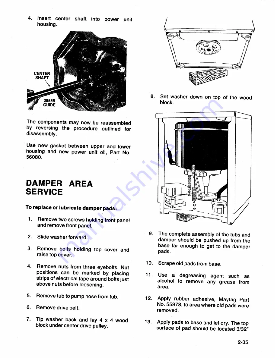 Maytag SE1000 Service Manual Download Page 51