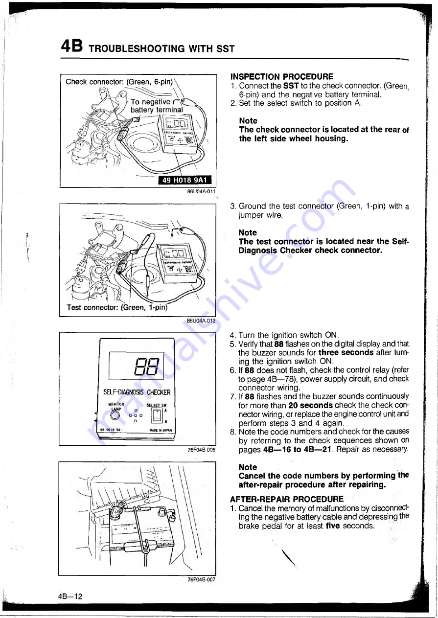 Mazda 626 1989 Скачать руководство пользователя страница 98