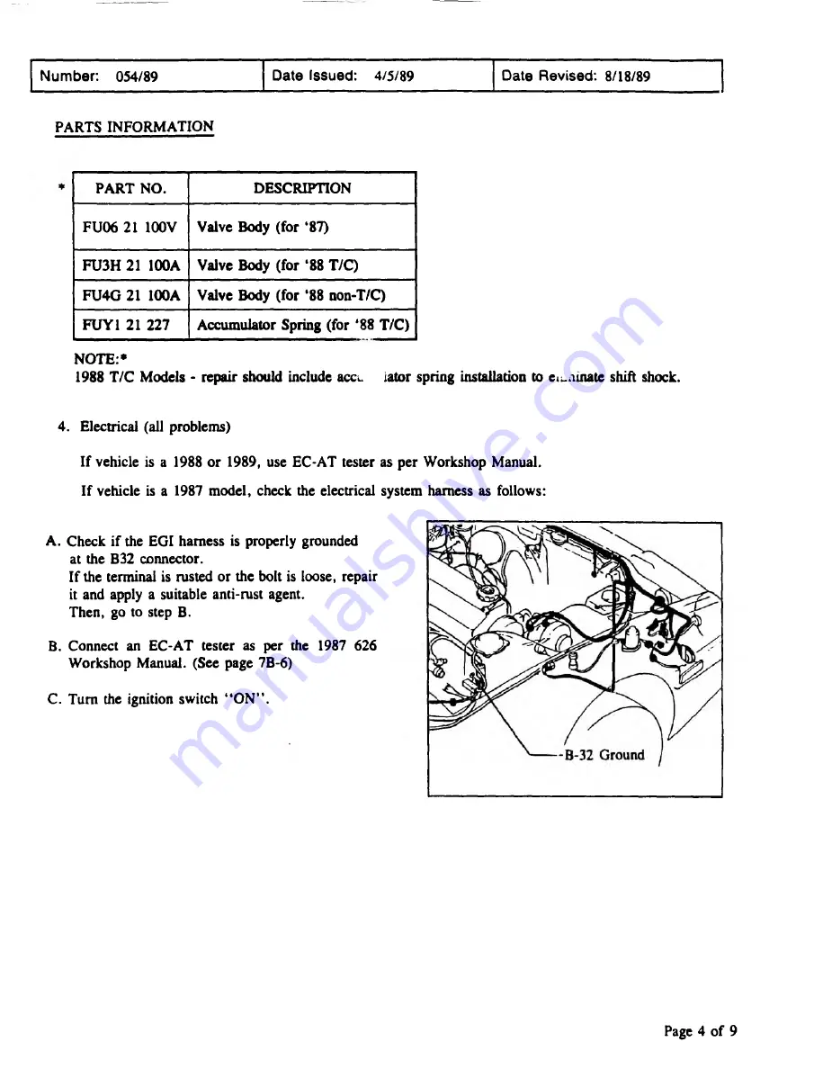 Mazda 626 1989 Скачать руководство пользователя страница 256