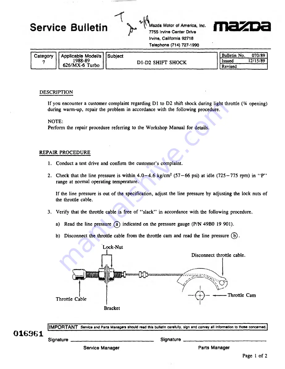 Mazda 626 1989 Скачать руководство пользователя страница 285