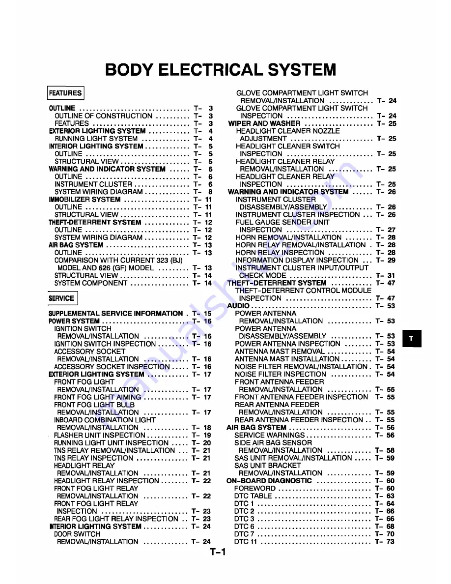 Mazda 626 Station Wagon Workshop Manual Download Page 423