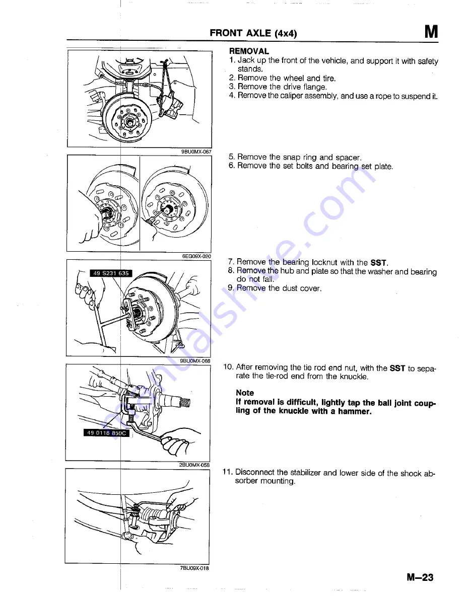 Mazda B2200 1992 Скачать руководство пользователя страница 1028