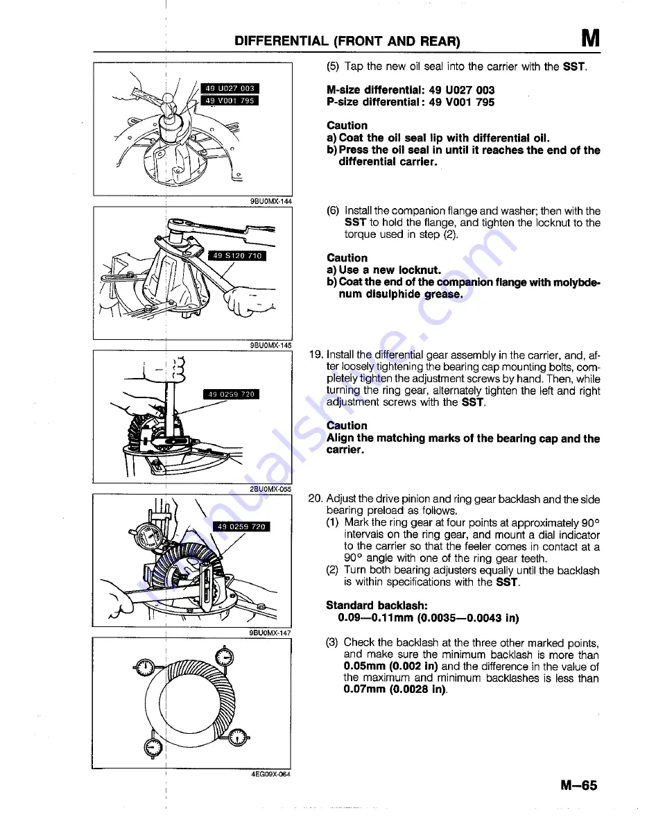 Mazda B2200 1992 Workshop Manual Download Page 1070