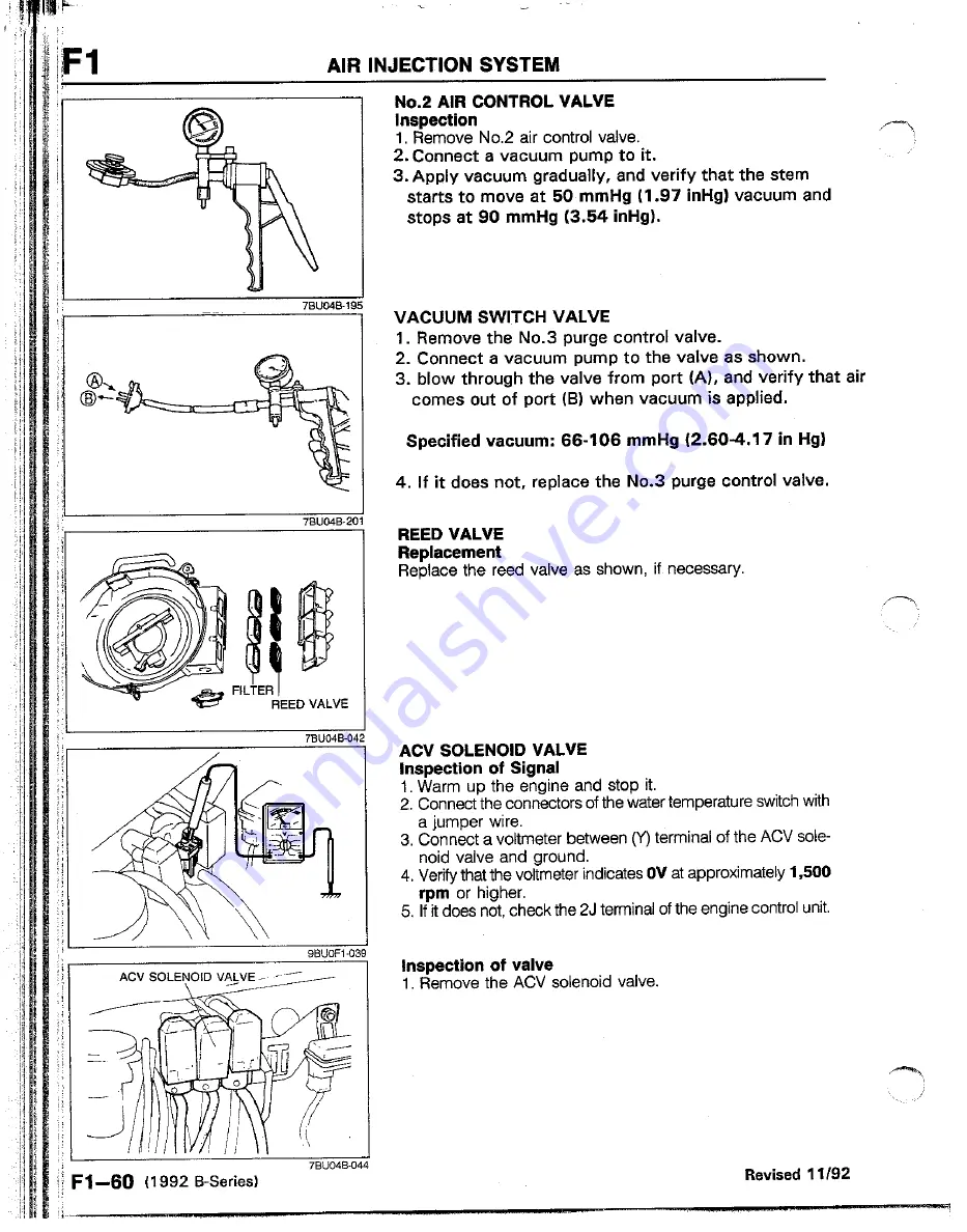 Mazda B2200 1992 Workshop Manual Download Page 279