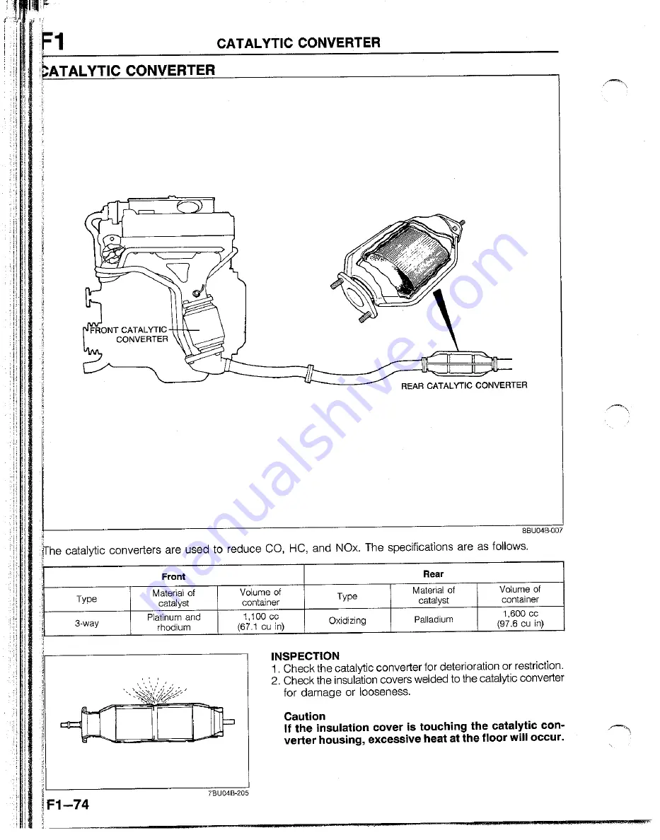 Mazda B2200 1992 Workshop Manual Download Page 293