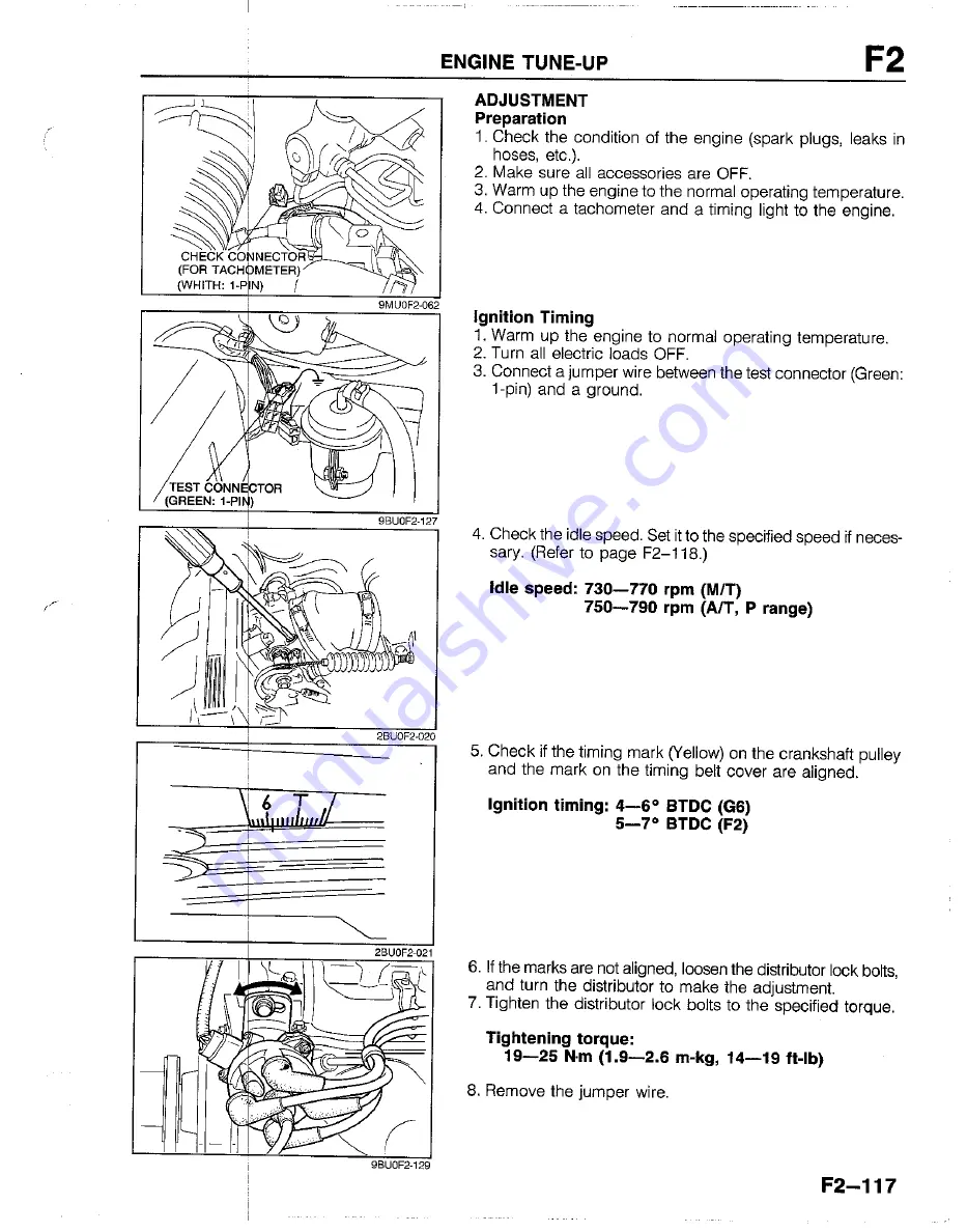 Mazda B2200 1992 Workshop Manual Download Page 454