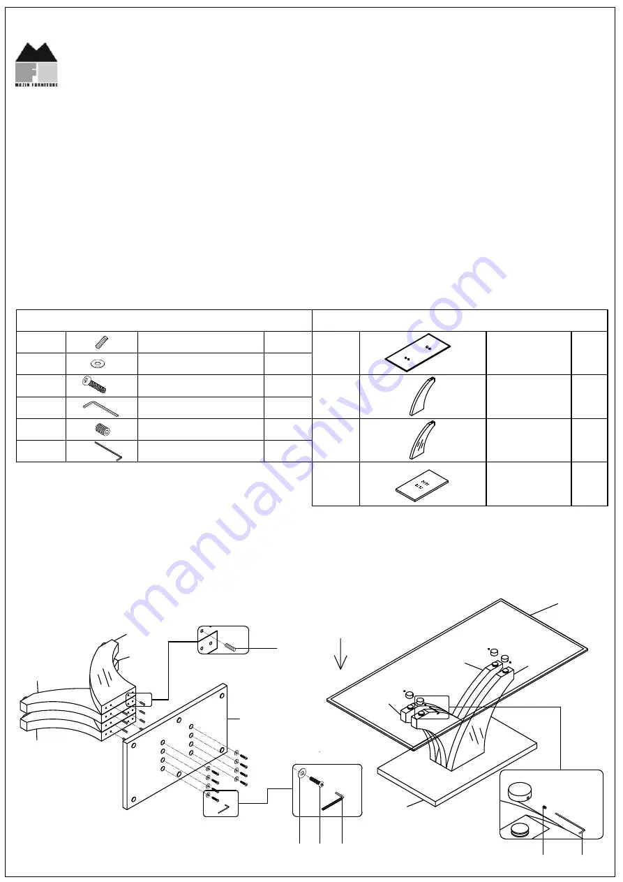 MAZIN FURNITURE TUXEDO 7382-30GN Assembly Instructions Download Page 1