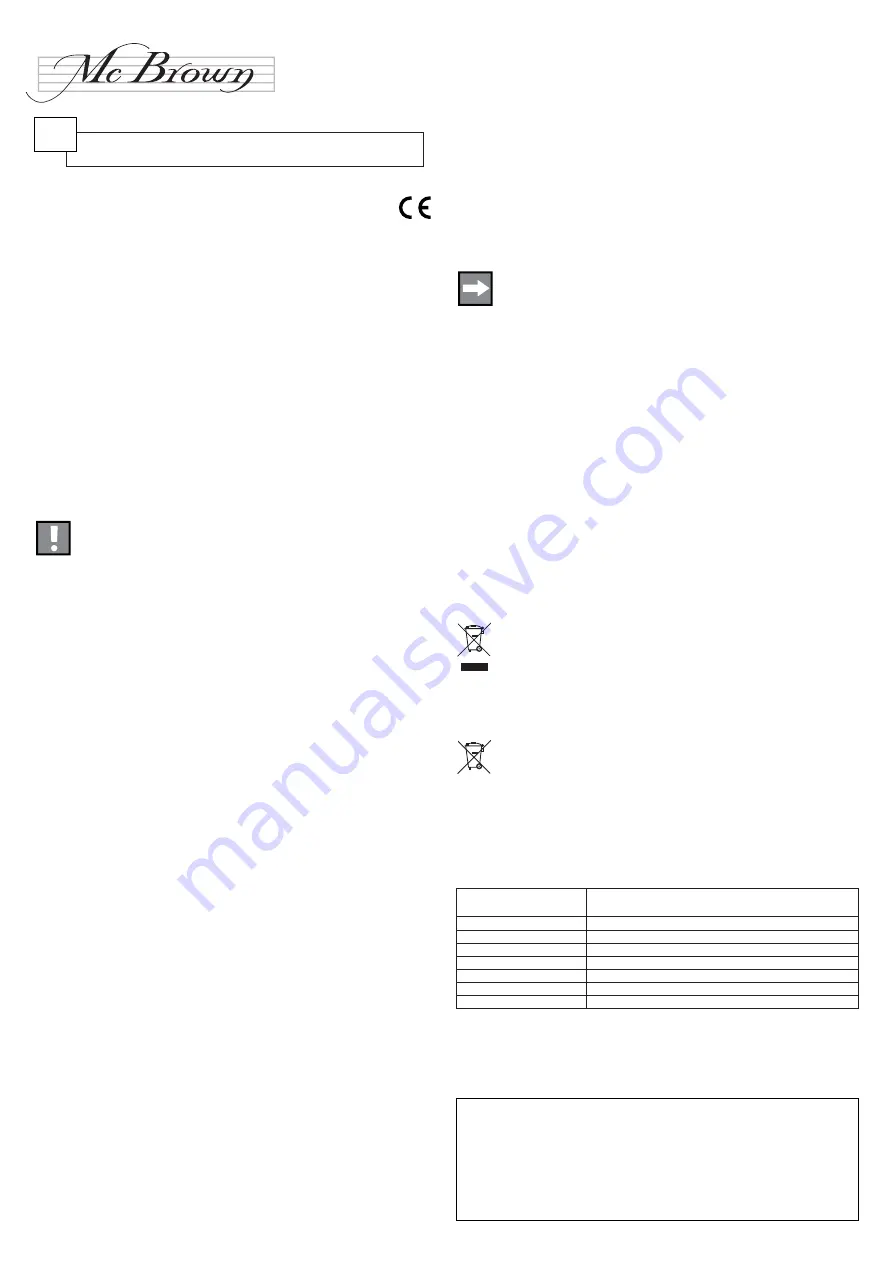 Mc Brown 31 14 85 Operating Instructions Download Page 4