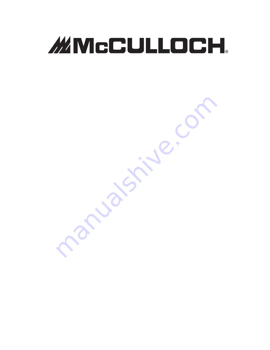 McCulloch MB290 Operator'S Manual Download Page 18