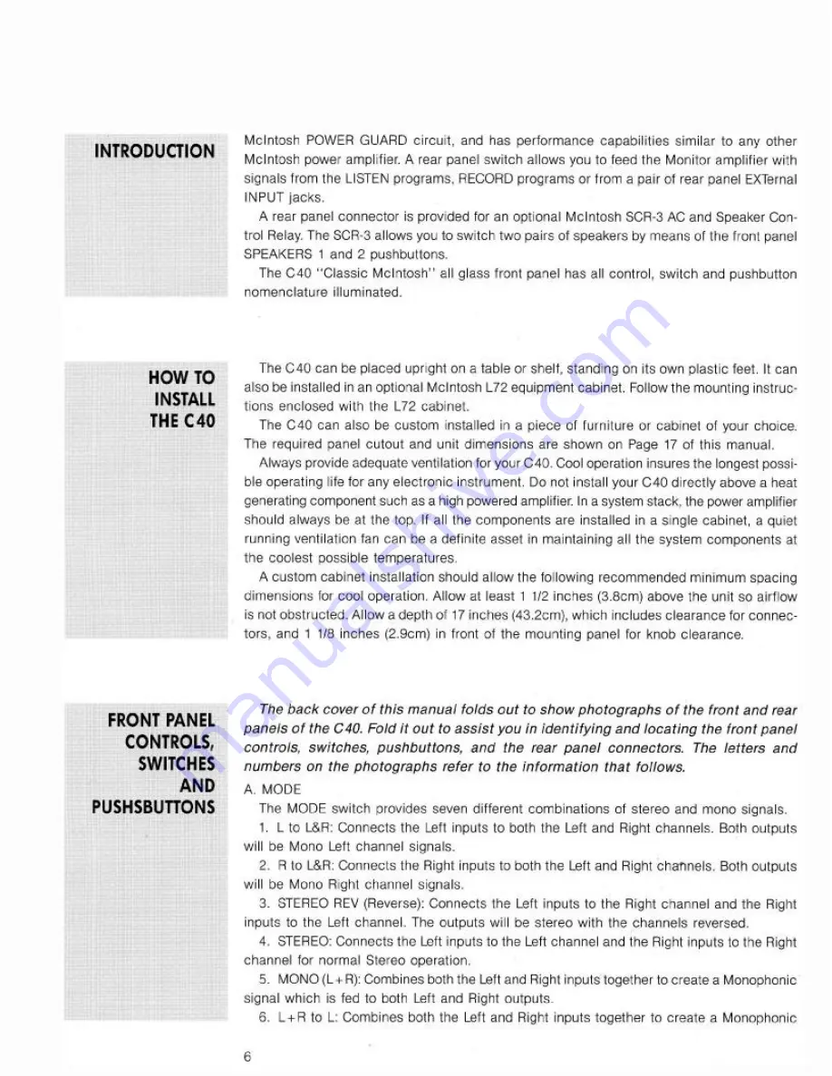 McIntosh C40 Owner'S Manual Download Page 7