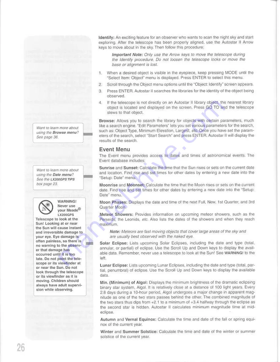 Meade Autostar II Instruction Manual Download Page 26