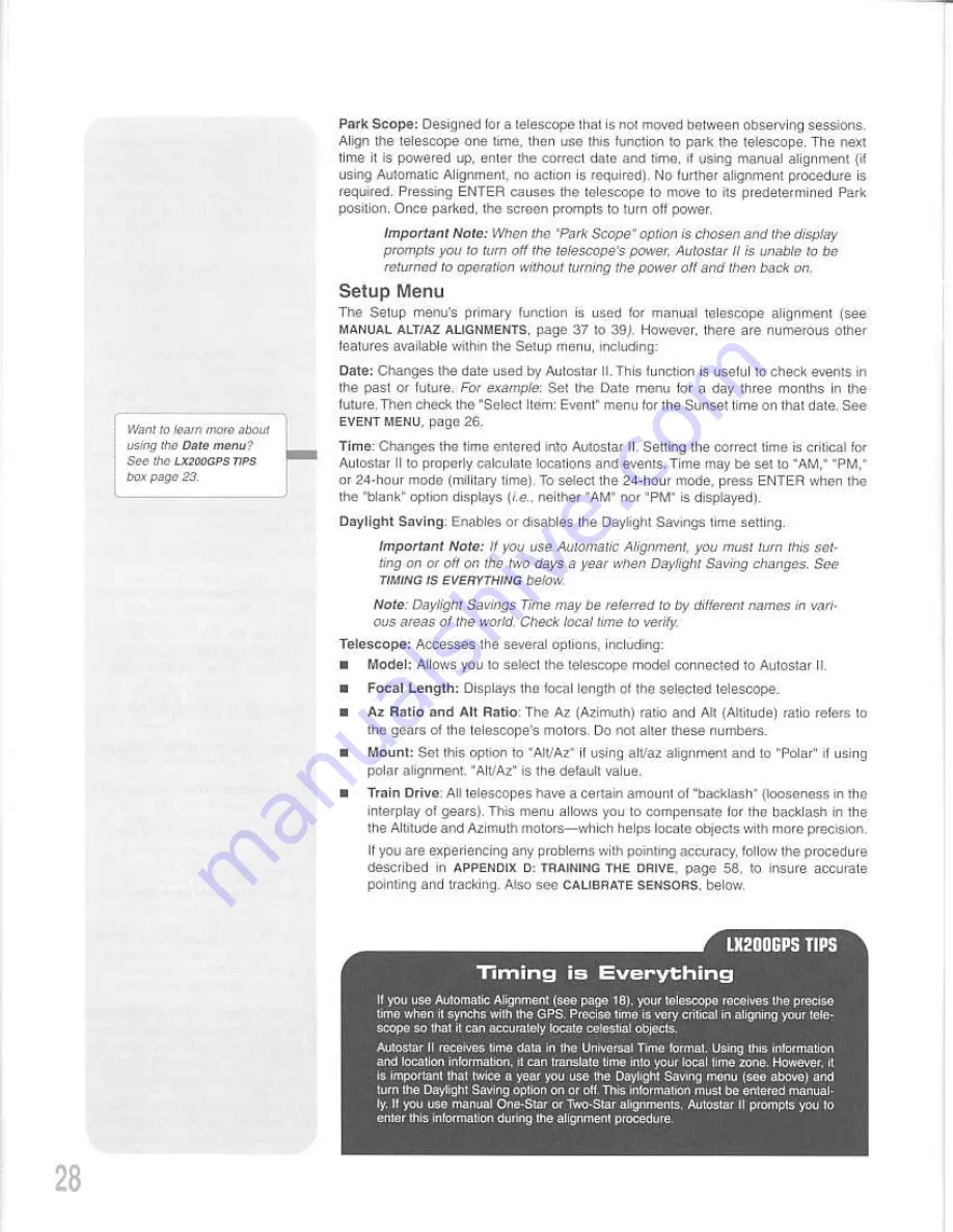 Meade Autostar II Instruction Manual Download Page 28