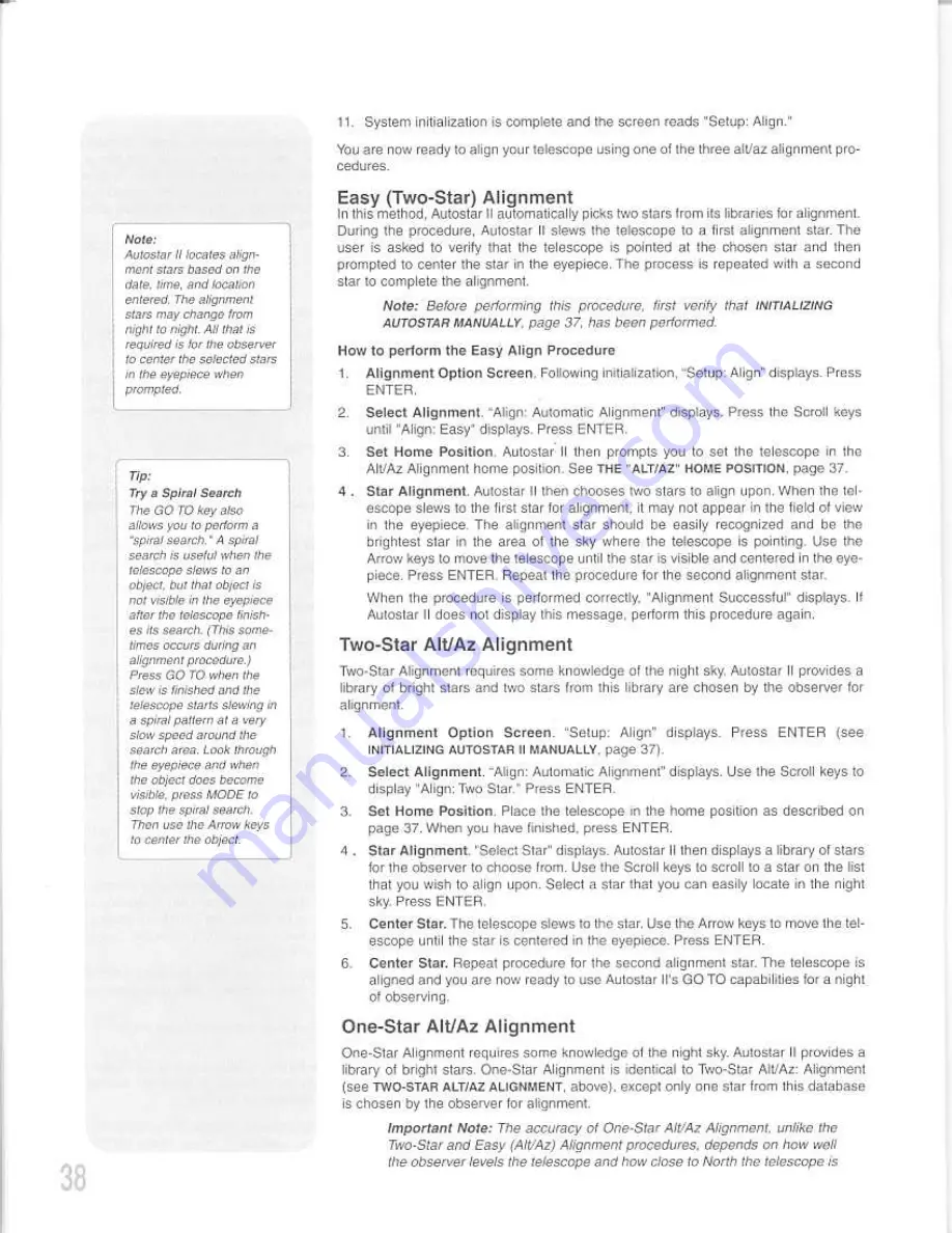 Meade Autostar II Instruction Manual Download Page 38