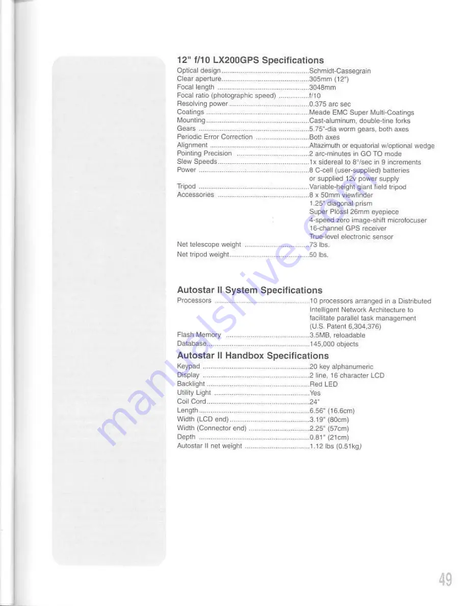 Meade Autostar II Instruction Manual Download Page 49