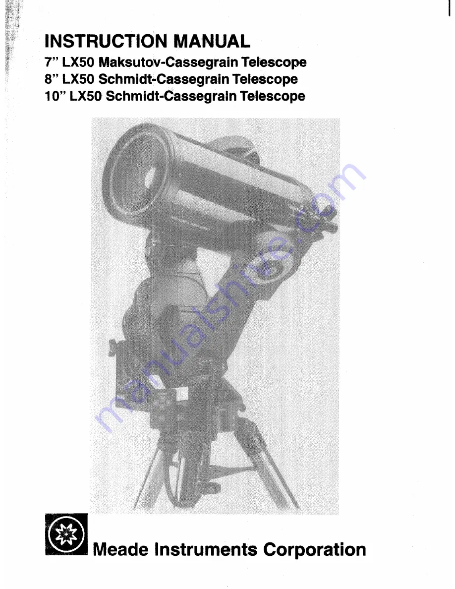 Meade LX50 Скачать руководство пользователя страница 1