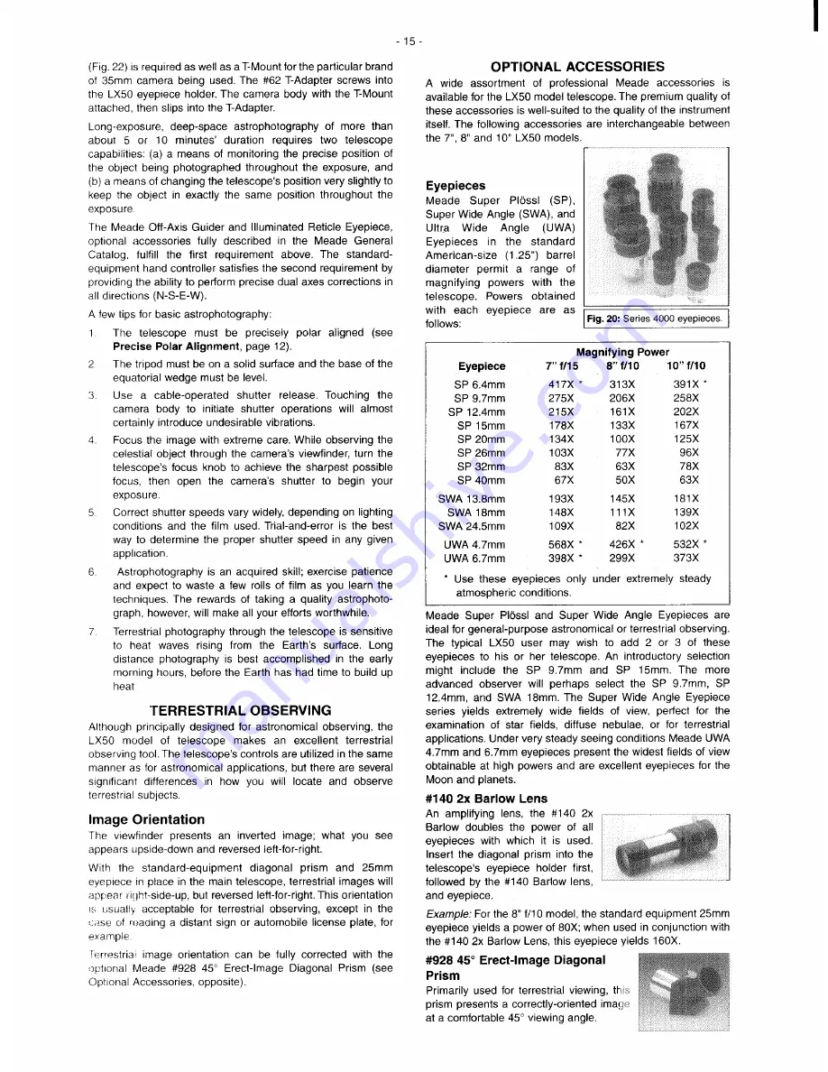 Meade LX50 Instruction Manual Download Page 15