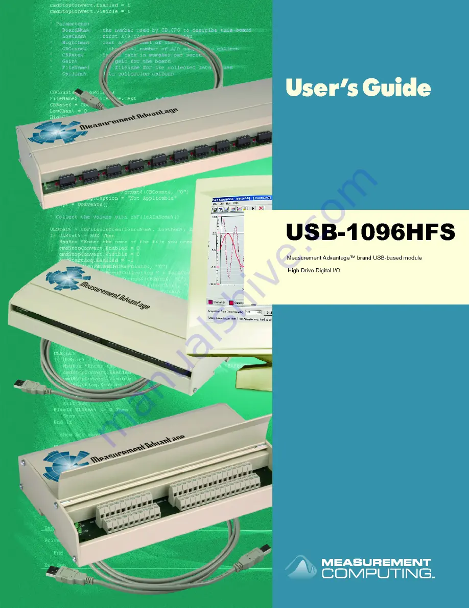 Measurement Computing USB-1096HFS User Manual Download Page 1