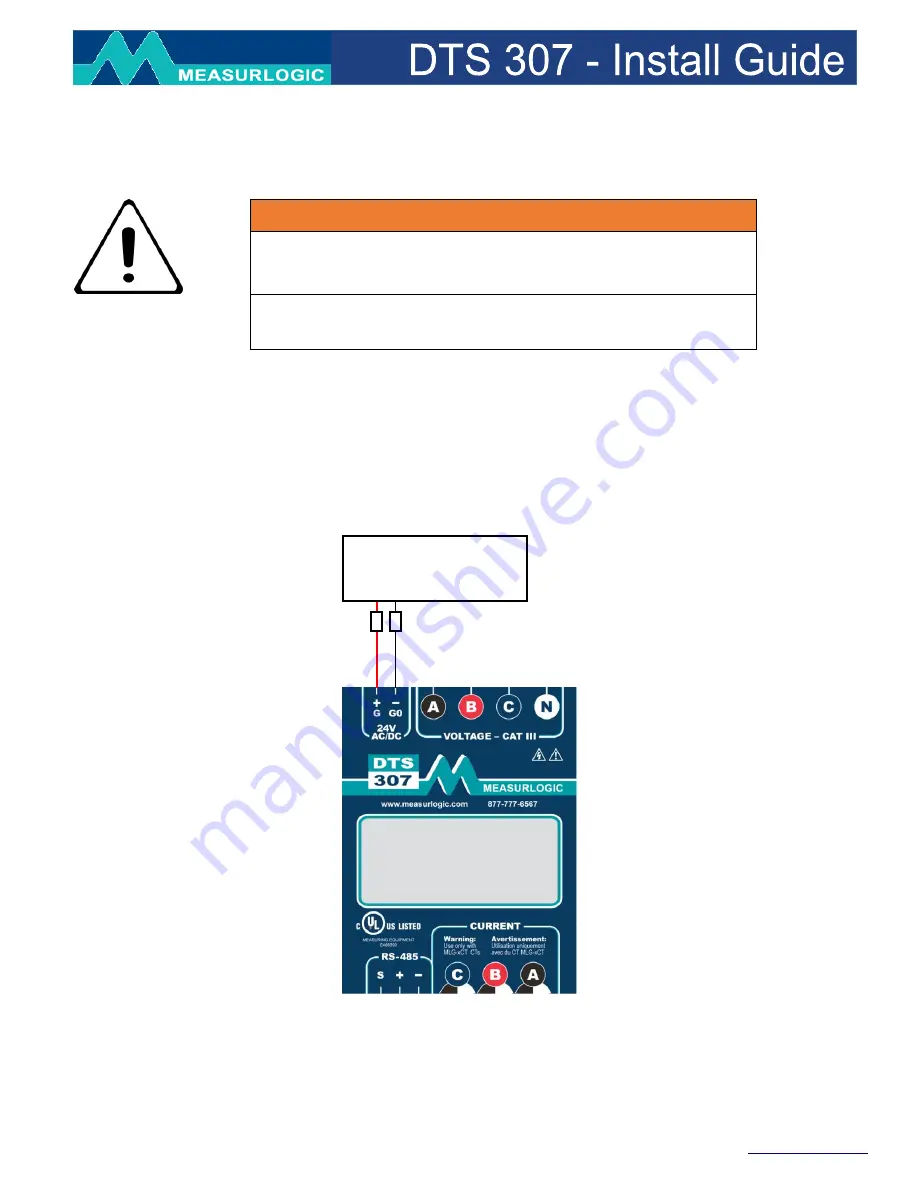 Measurlogic DTS 307 Install Manual Download Page 12