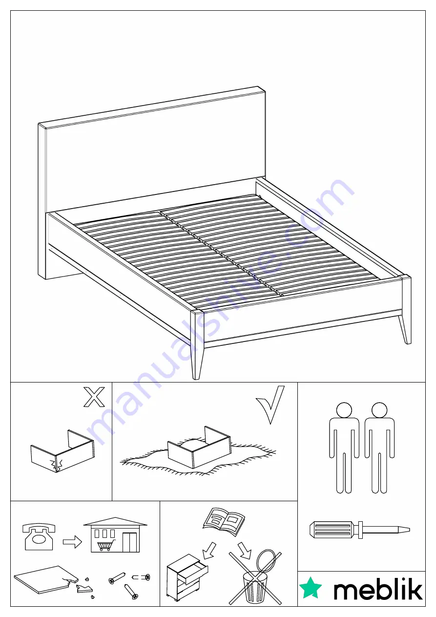 Meblik Bed Scandi 140 Скачать руководство пользователя страница 1