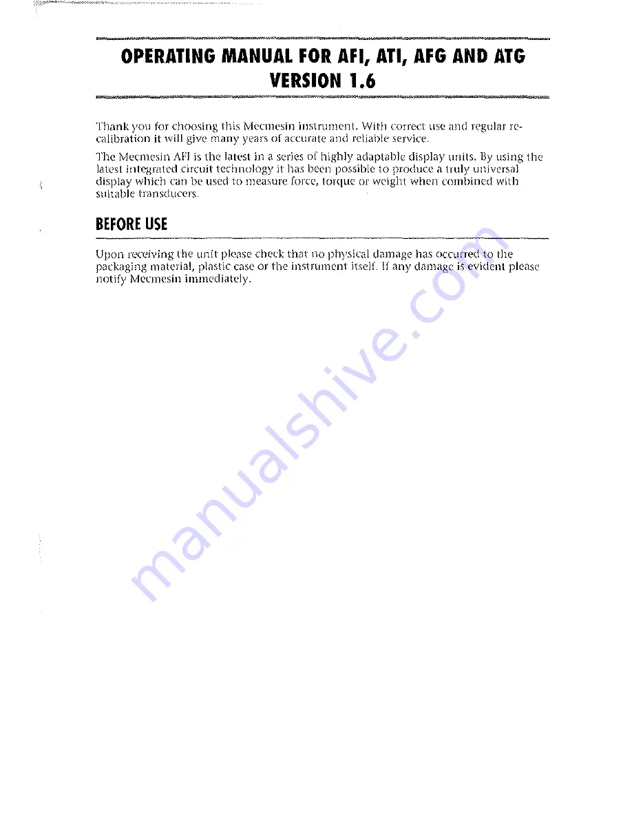 Mecmesin Mecmesin AFG Operating Manual Download Page 3