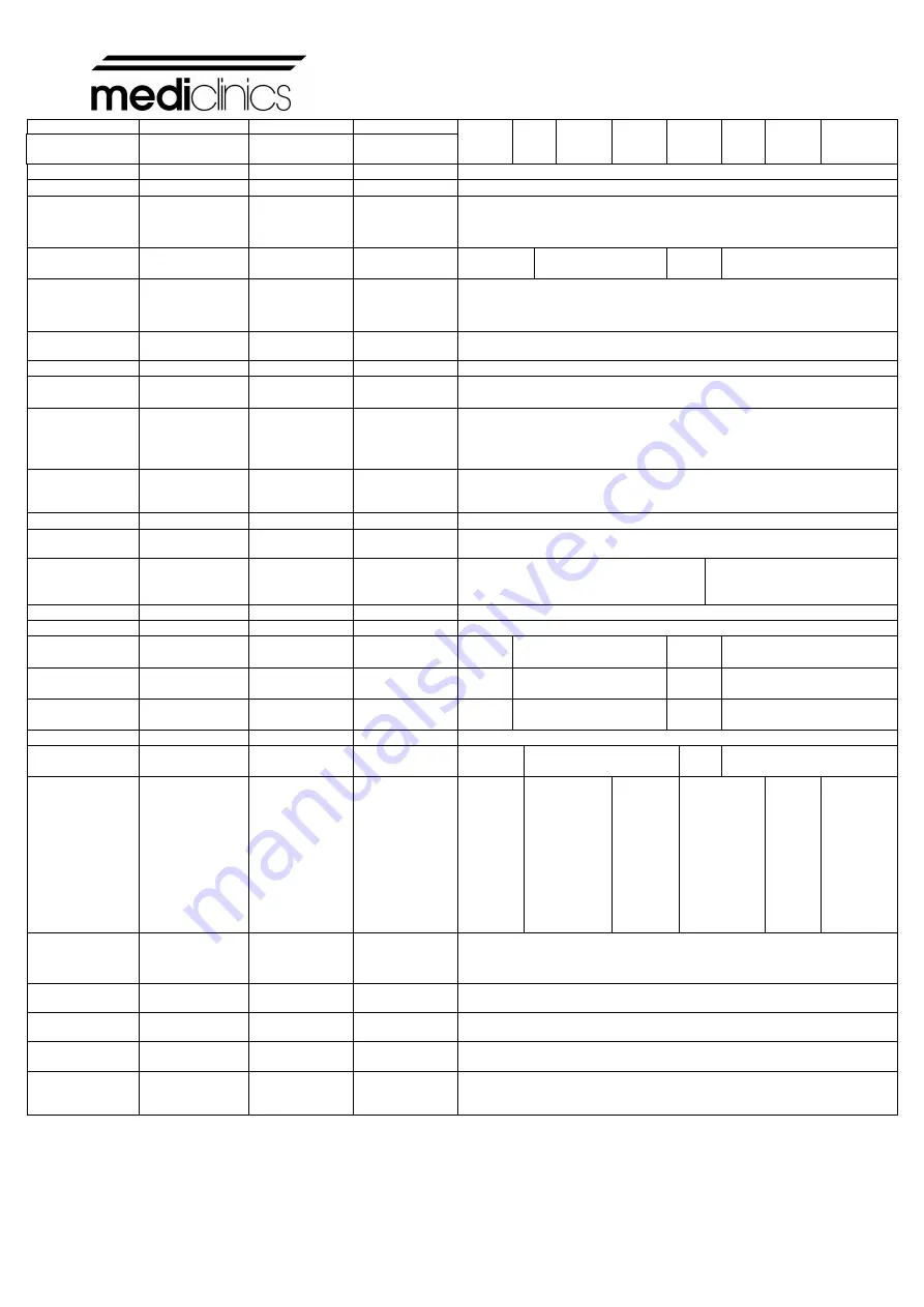 Mediclinics E85 Installation And Operating Manual Download Page 73