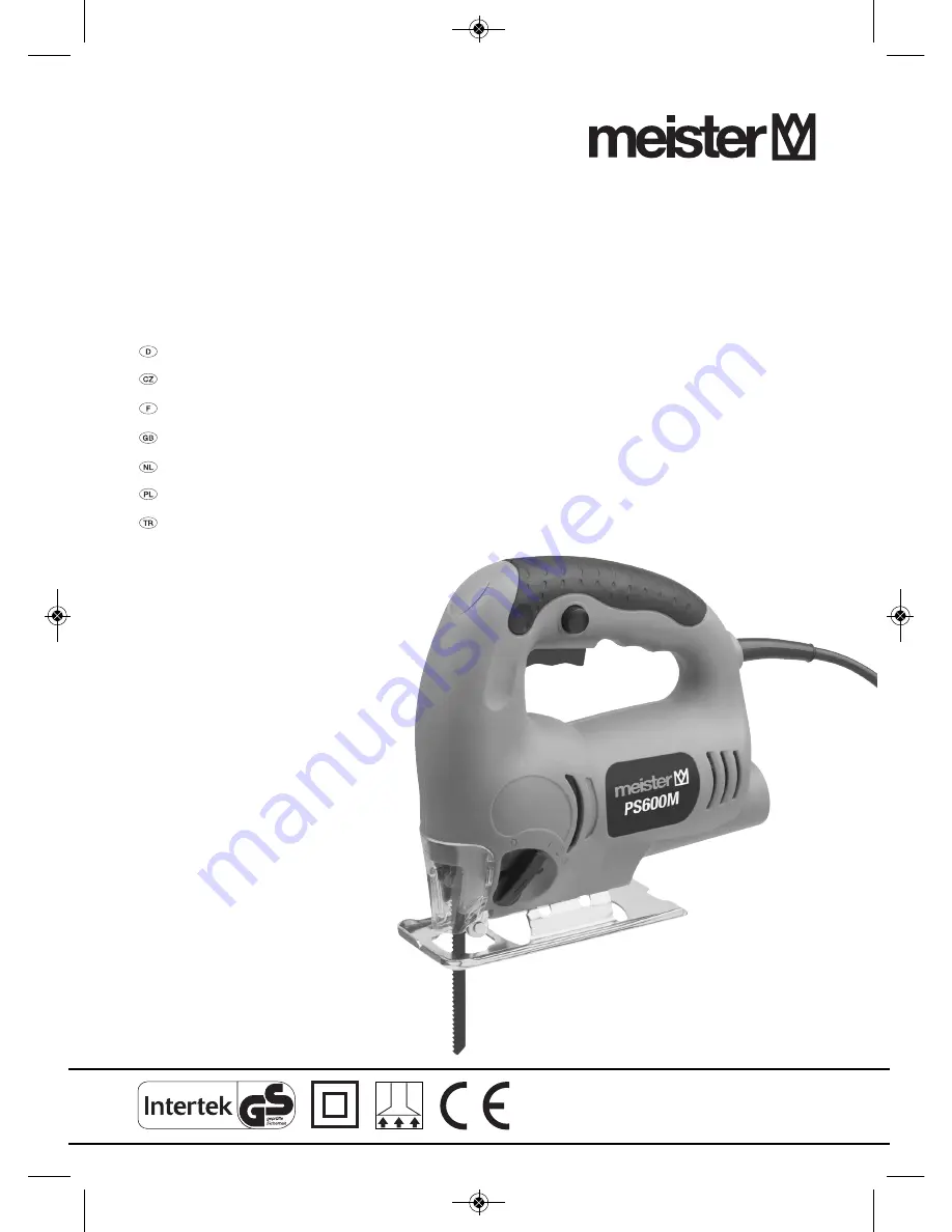 Meister PS600M Translation Of The Original Instructions Download Page 1