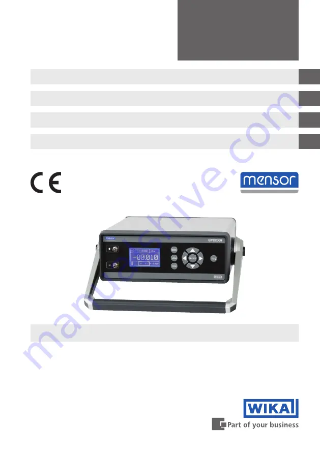 mensor CPC2000 Operating Instructions Manual Download Page 1