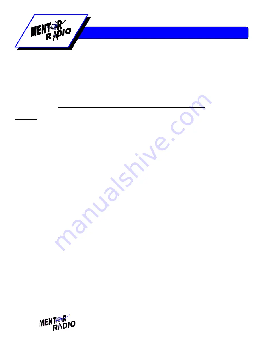 Mentor radio M2115RCU Series Owner'S Manual Download Page 13