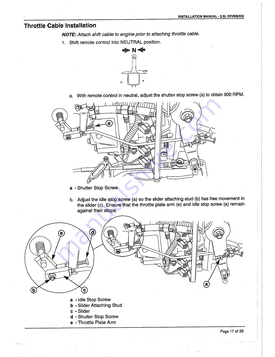 Mercury 2.5L-EFI Installation Manual Download Page 18