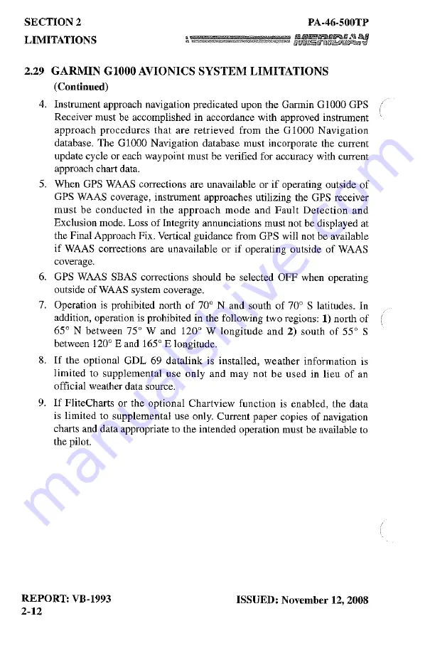 Meridian PA-46-500TP Pilot Operating Handbook Download Page 40