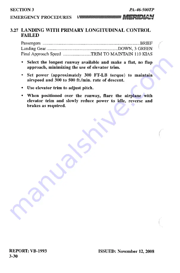 Meridian PA-46-500TP Pilot Operating Handbook Download Page 102