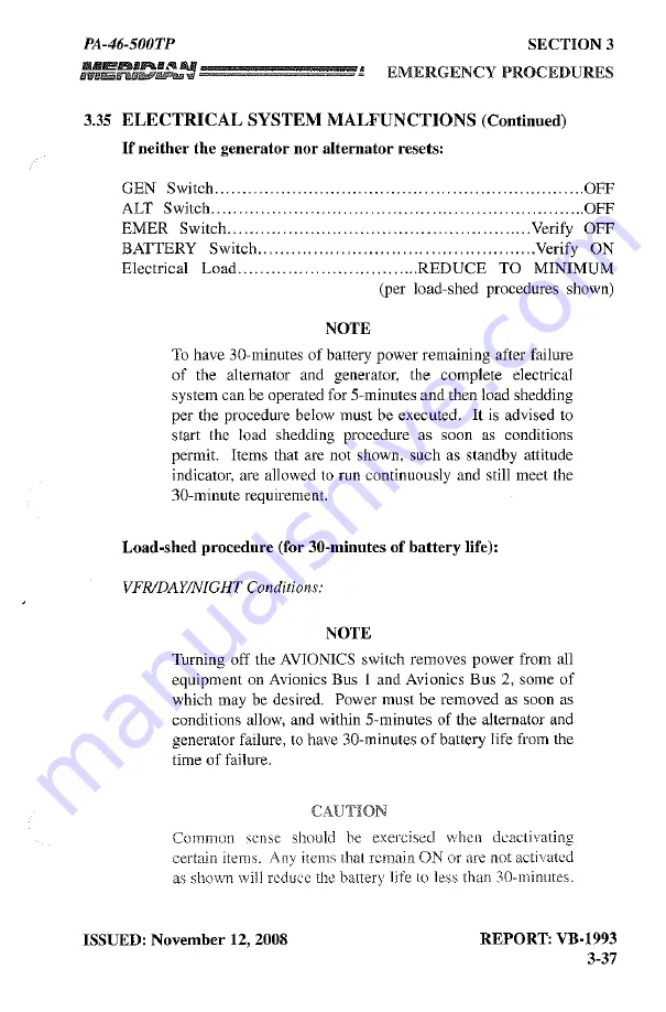 Meridian PA-46-500TP Pilot Operating Handbook Download Page 109