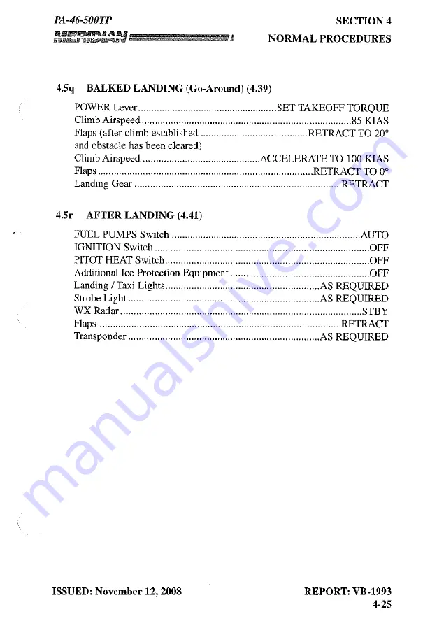 Meridian PA-46-500TP Pilot Operating Handbook Download Page 175