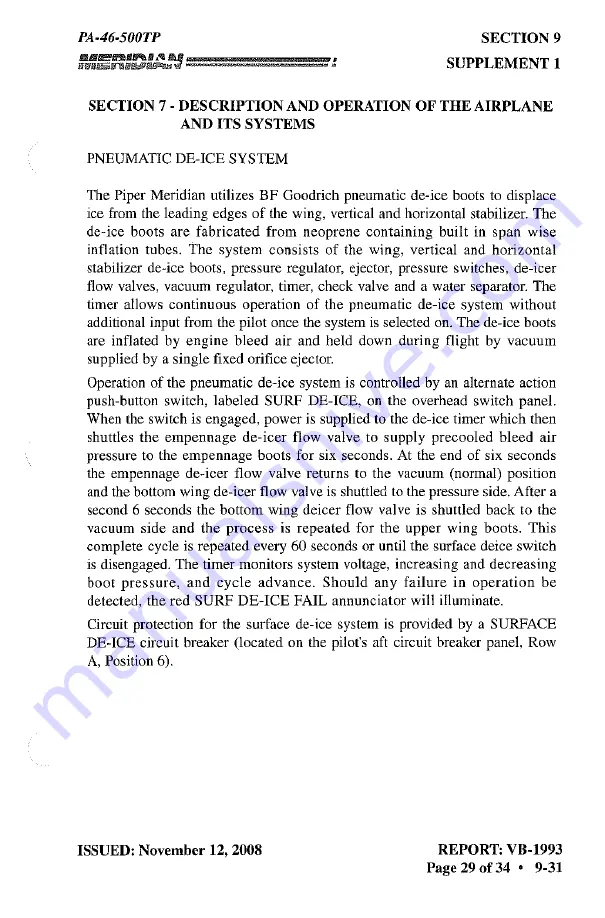 Meridian PA-46-500TP Pilot Operating Handbook Download Page 555