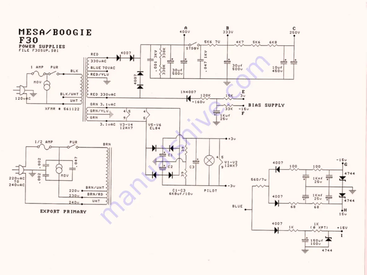 Mesa/Boogie F-30 Скачать руководство пользователя страница 4