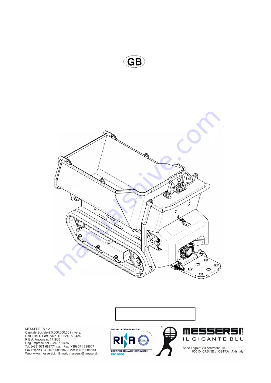 Messersi TC50 Use And Maintenance Manual Download Page 1