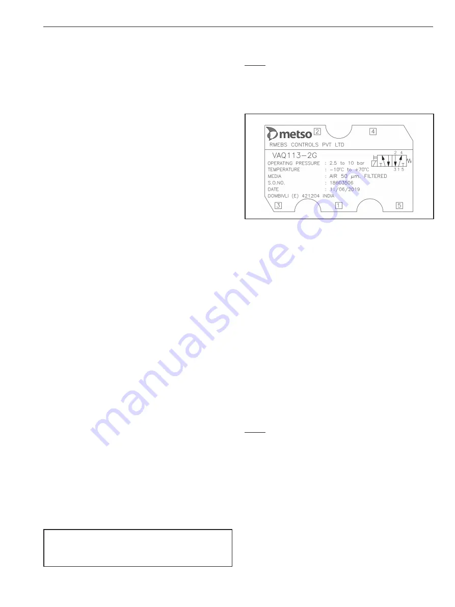 Mesto VAQ113 Installation Maintenance And Operating Instructions Download Page 3