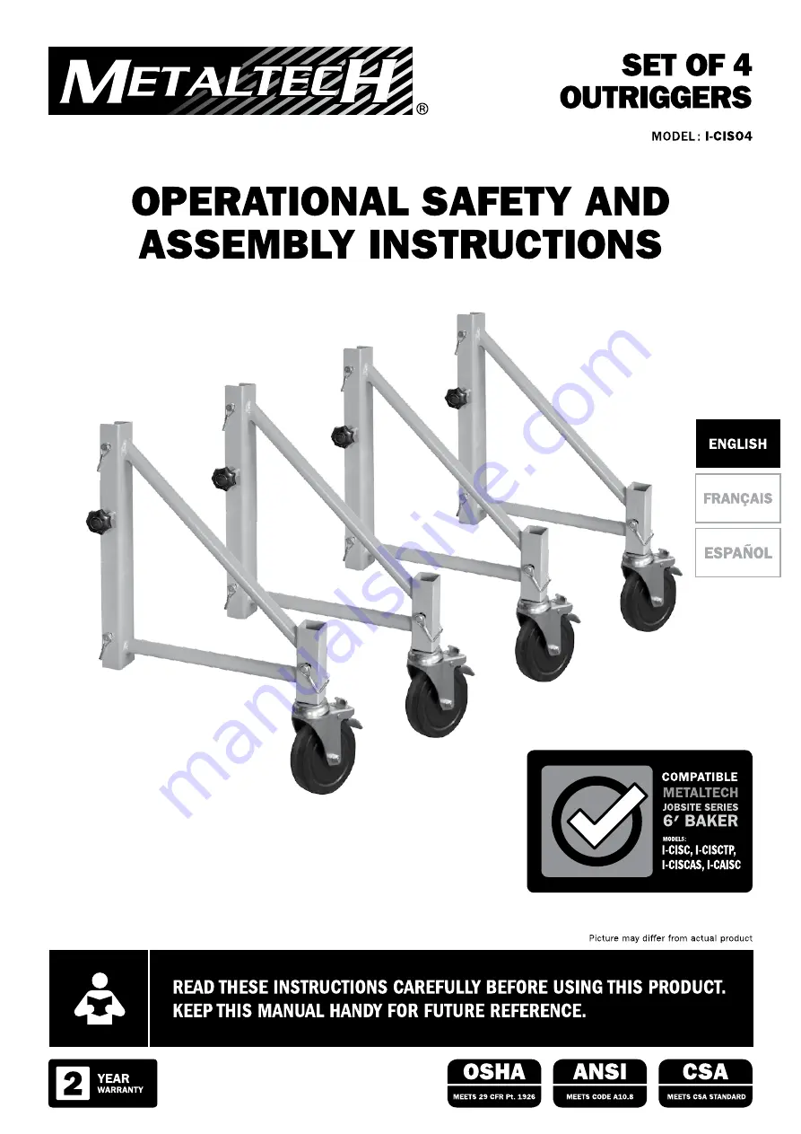 MetalTech I-CIS04 Operational Safety And Assembly Instructions Download Page 1