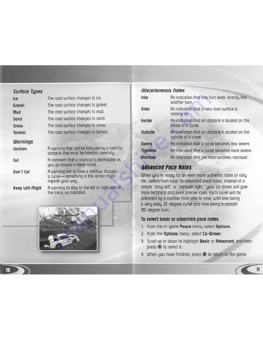 Microsoft game studios XSN SPORTS RALLISPORT 2 CHALLENGE Manual Download Page 7