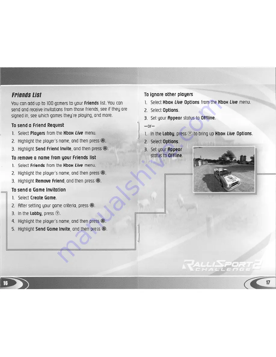 Microsoft game studios XSN SPORTS RALLISPORT 2 CHALLENGE Manual Download Page 10