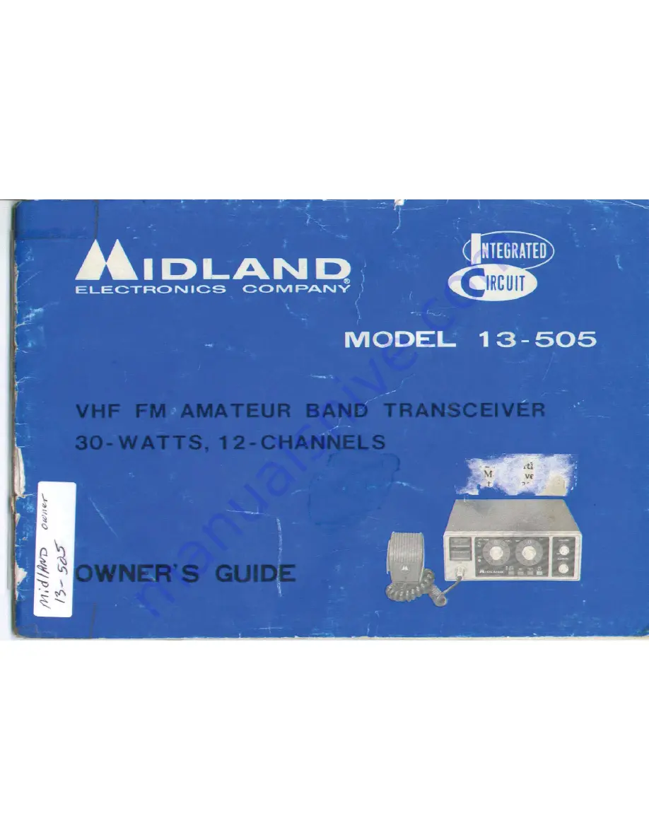 Midland 13-505 Owner'S Manual Download Page 1