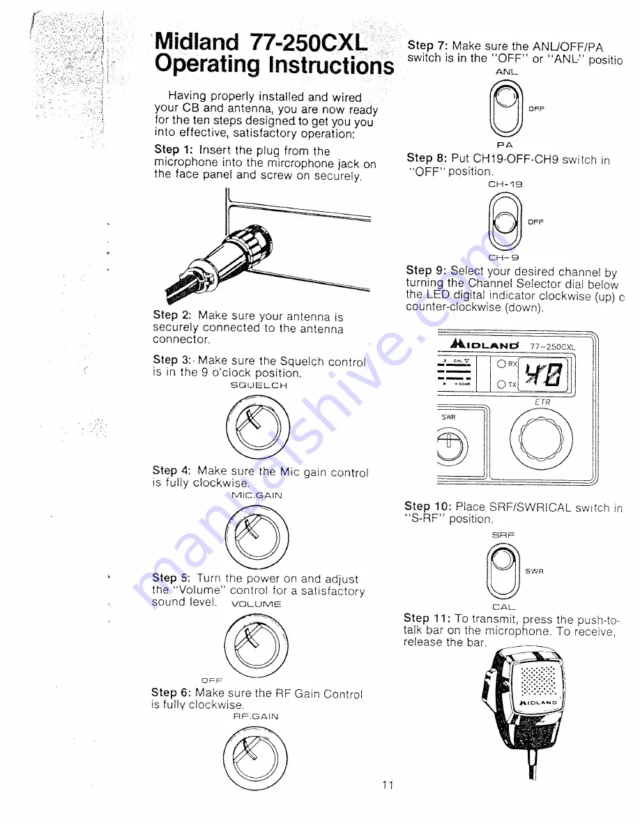 Midland 77-250CXL Owner'S Manual Download Page 9